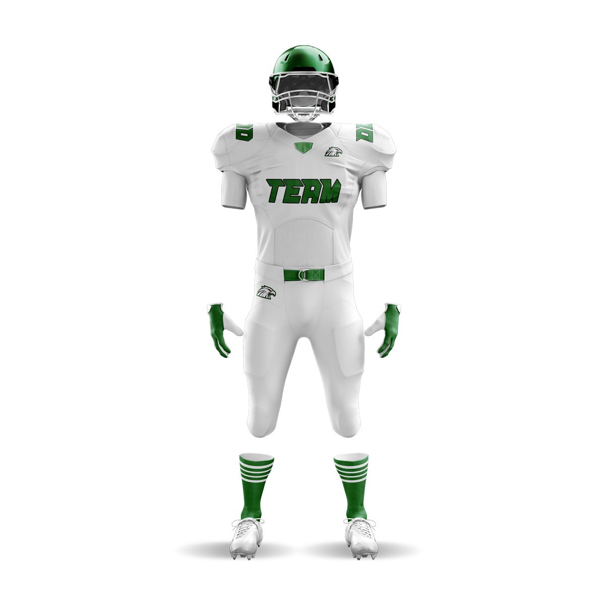 Gridiron football uniform with printed team graphics