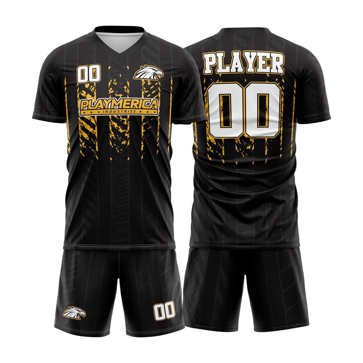 Personalized soccer jersey and shorts