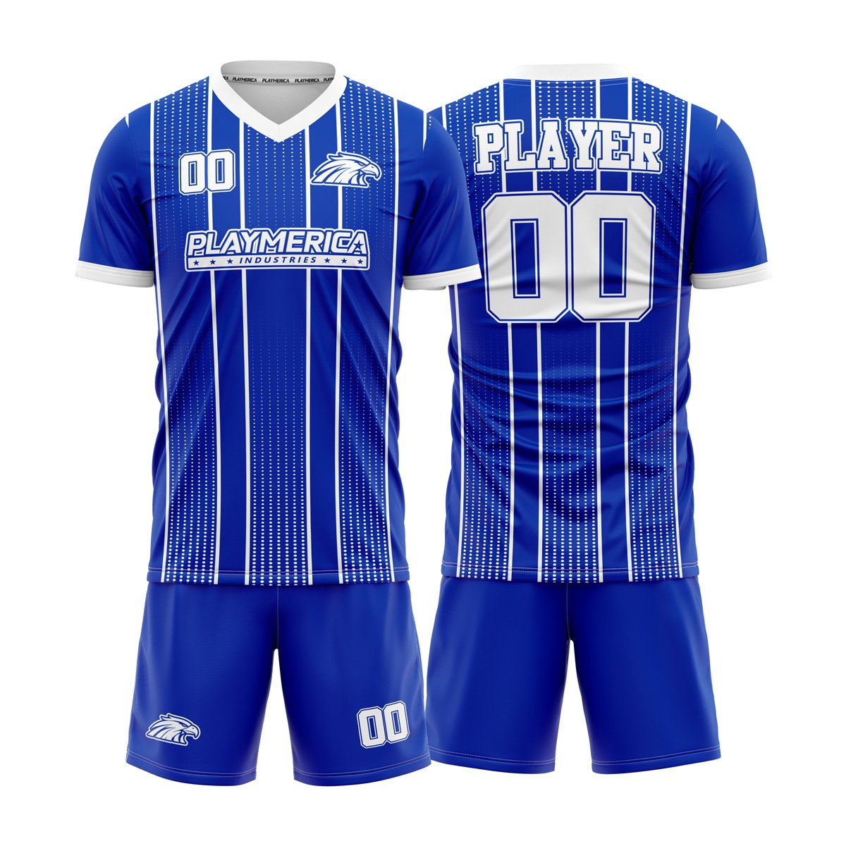 Youth soccer uniform set with custom design